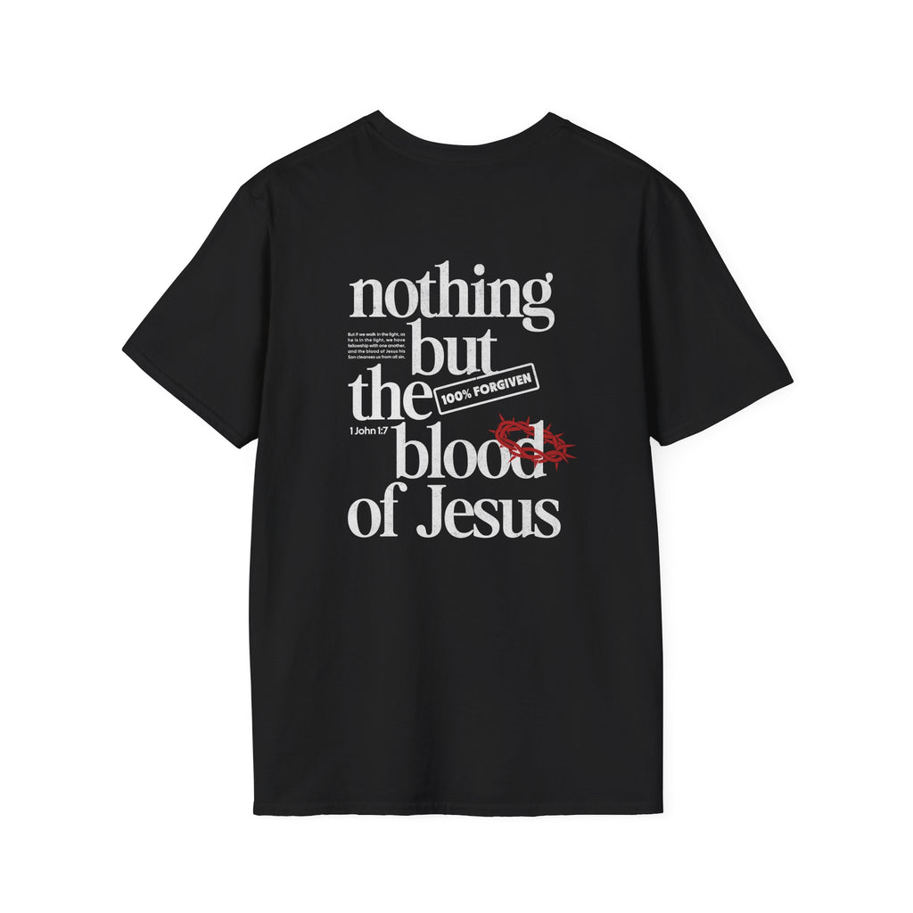 Christian T-Shirt "What Can Wash Away My Sins? — Nothing But the Blood of Jesus"