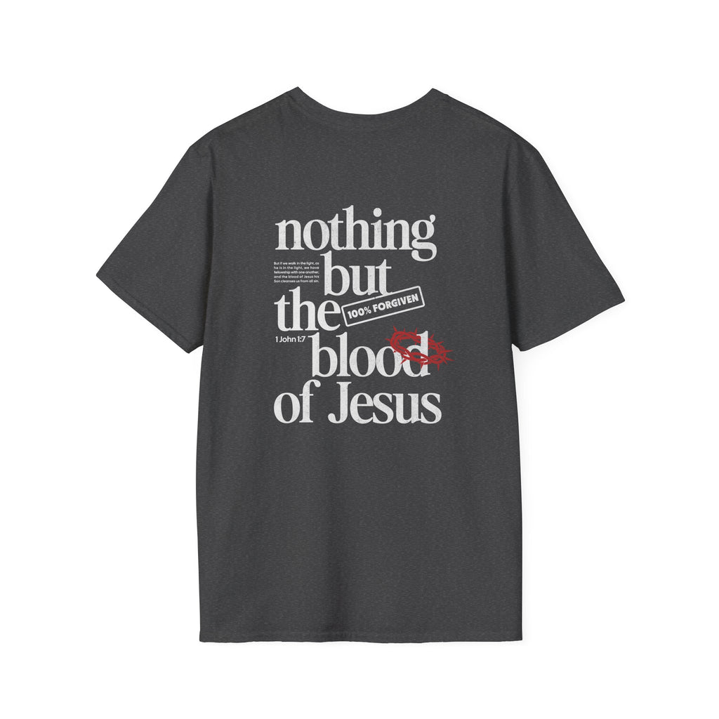 Christian T-Shirt "What Can Wash Away My Sins? — Nothing But the Blood of Jesus"