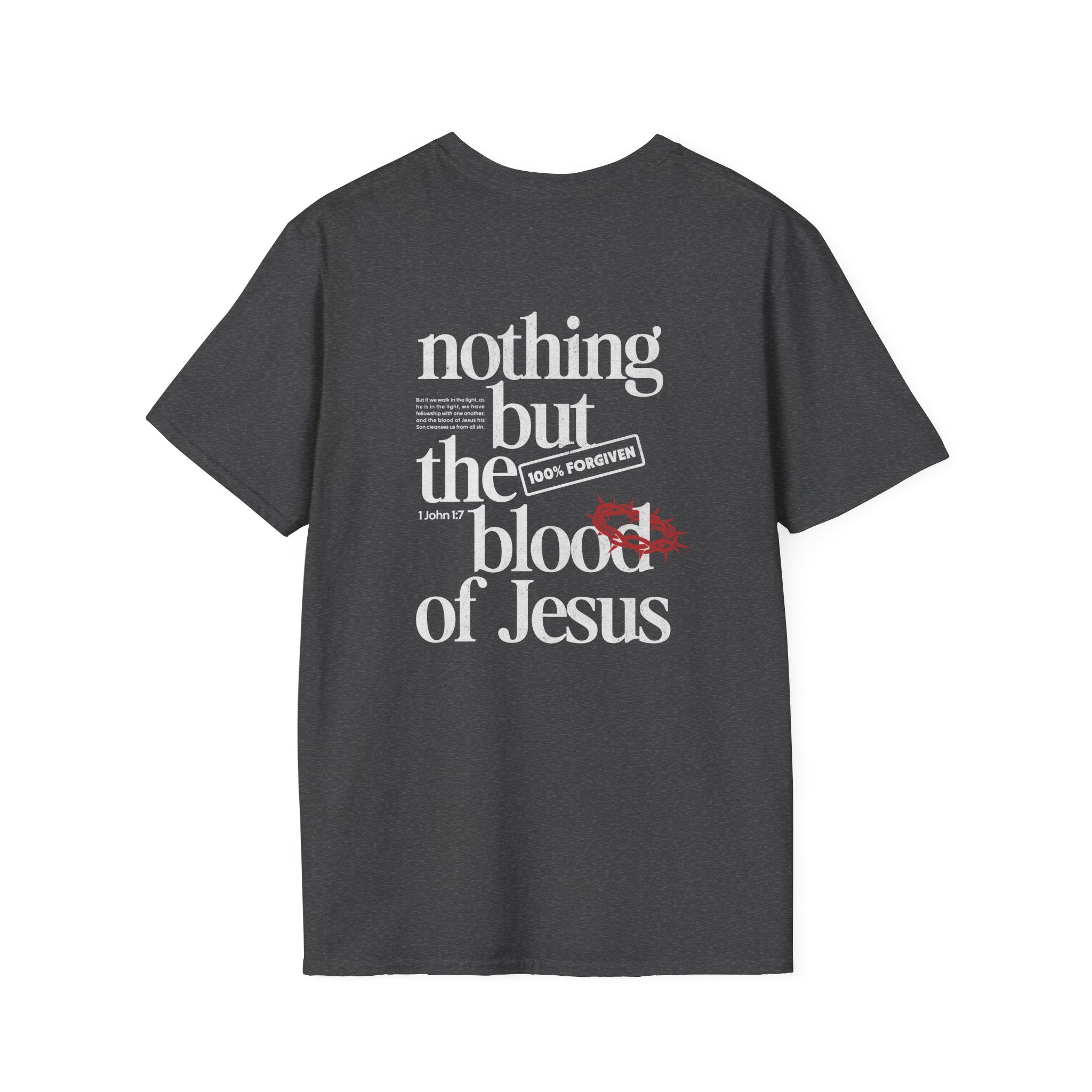 Christian T-Shirt "What Can Wash Away My Sins? — Nothing But the Blood of Jesus"