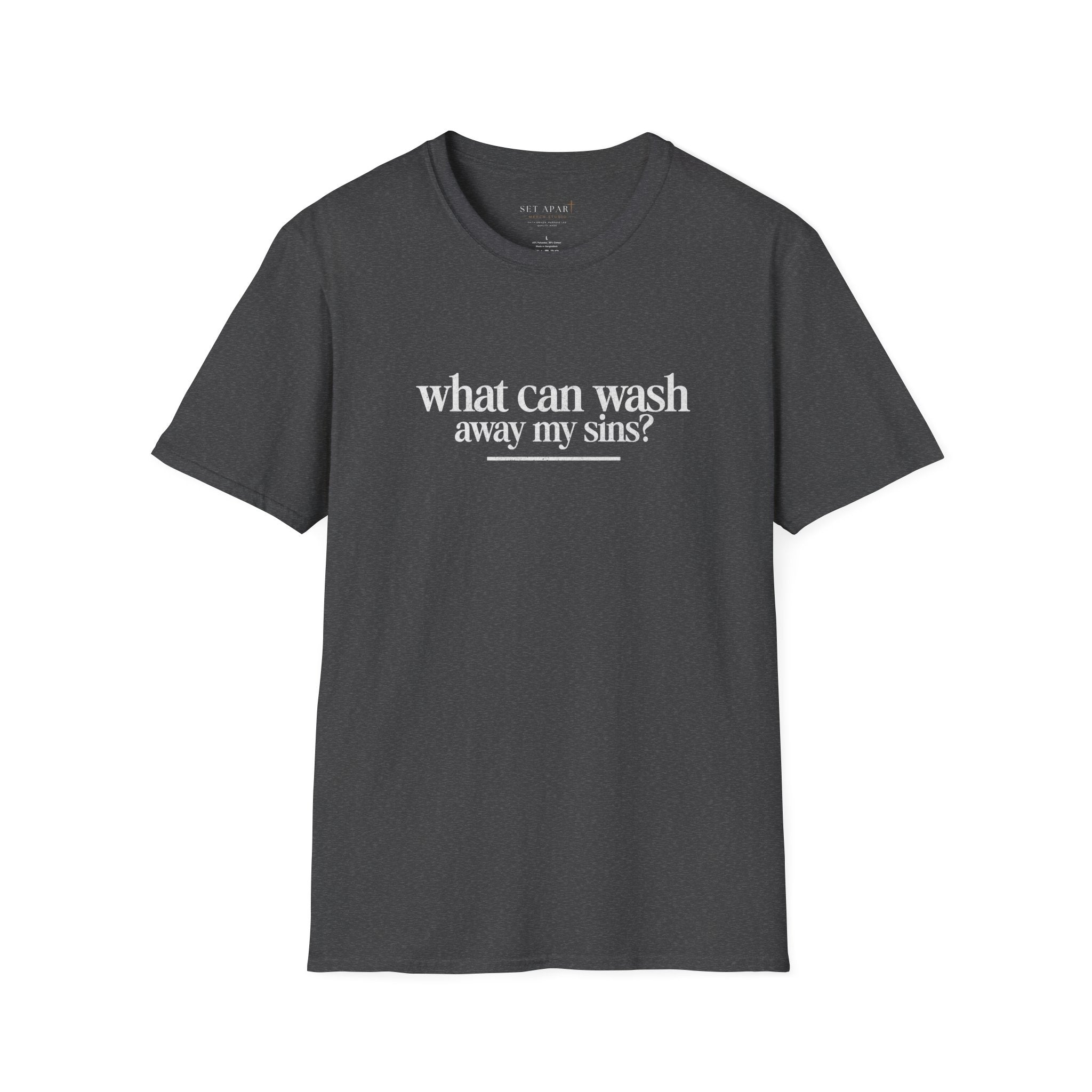 Christian T-Shirt "What Can Wash Away My Sins? — Nothing But the Blood of Jesus"