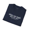 Christian T-Shirt "What Can Wash Away My Sins? — Nothing But the Blood of Jesus"
