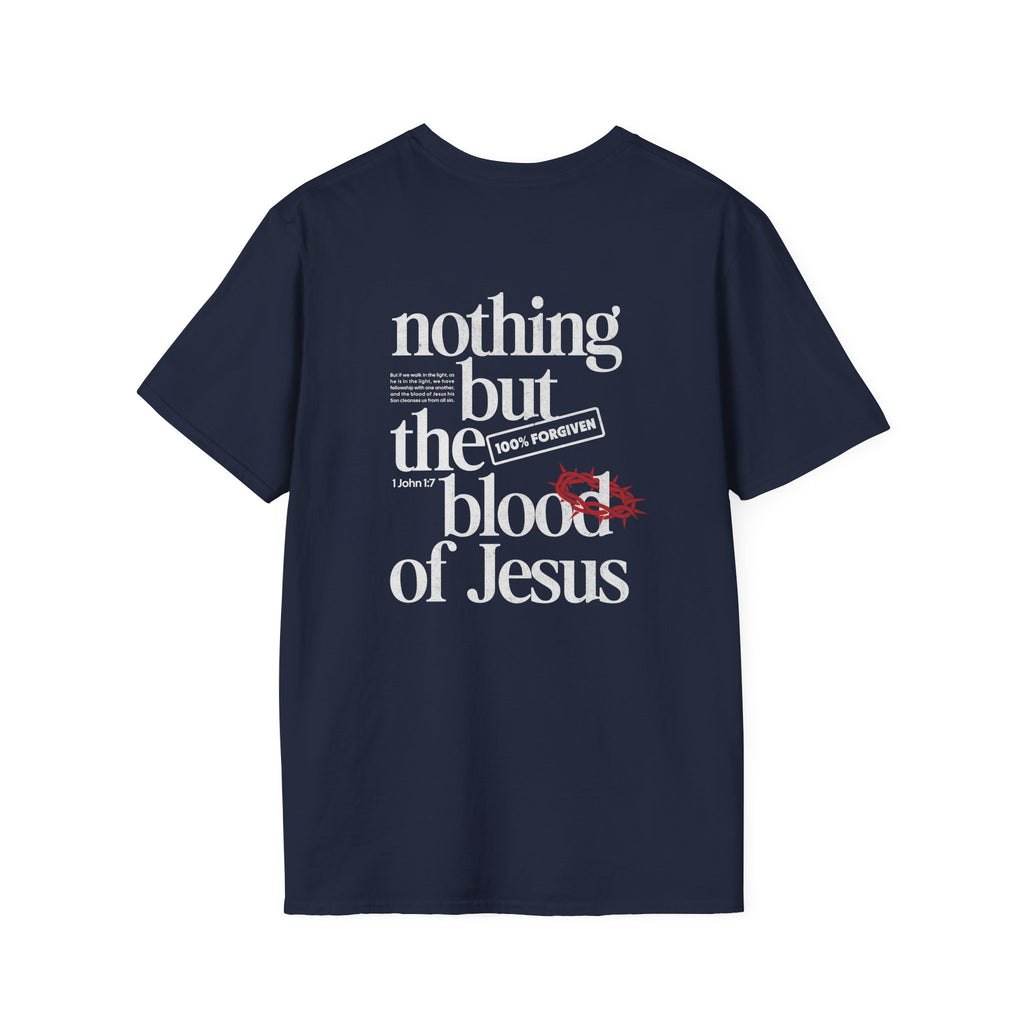 Christian T-Shirt "What Can Wash Away My Sins? — Nothing But the Blood of Jesus"