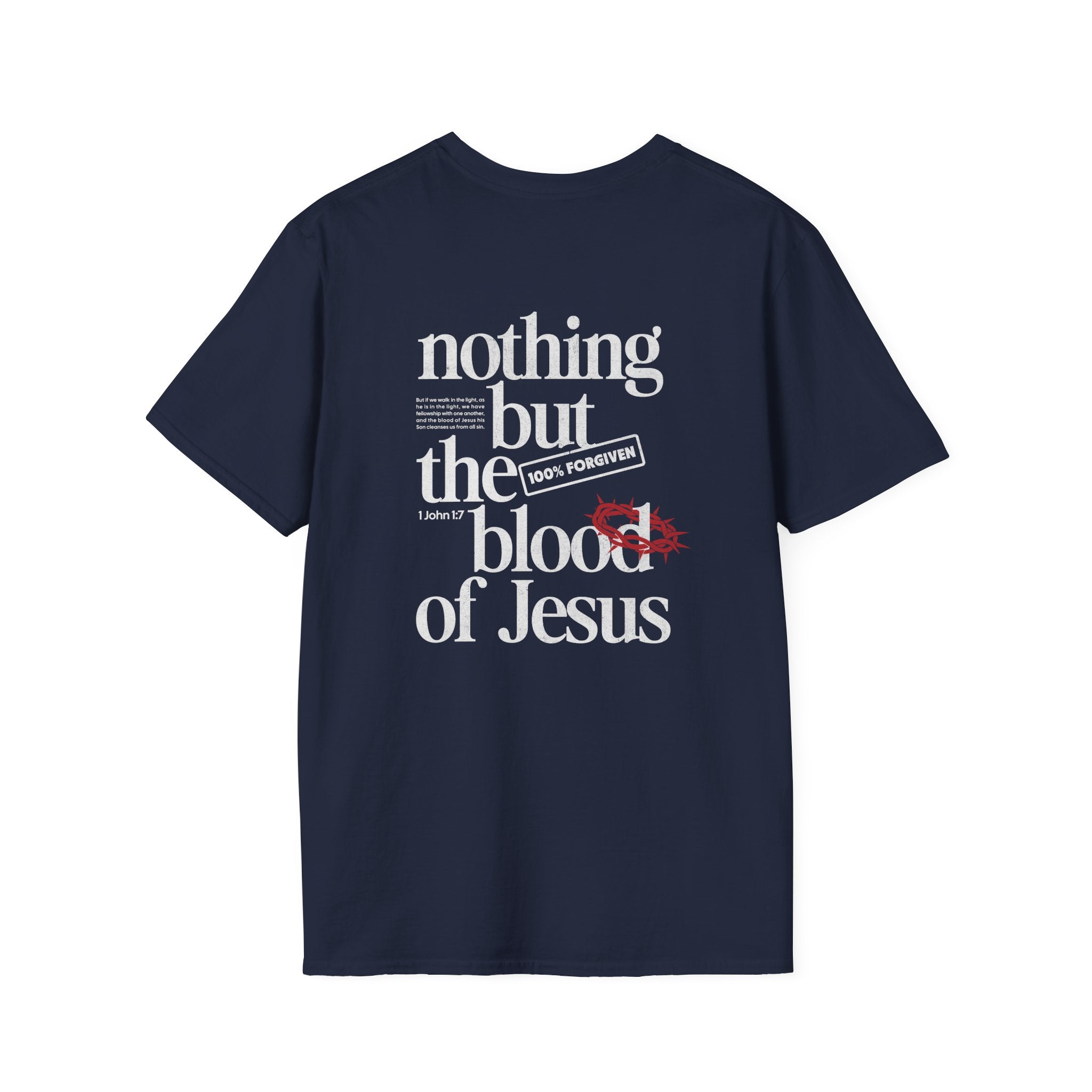 Christian T-Shirt "What Can Wash Away My Sins? — Nothing But the Blood of Jesus"